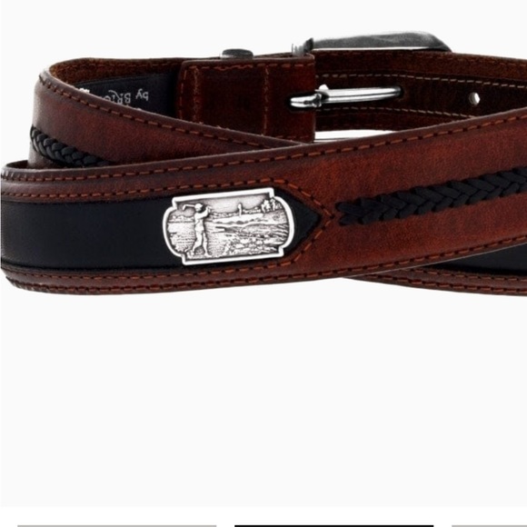 NEW Brighton Mens  Leather belt GOLF theme,  size 49, 36,34 stock - Picture 4 of 6